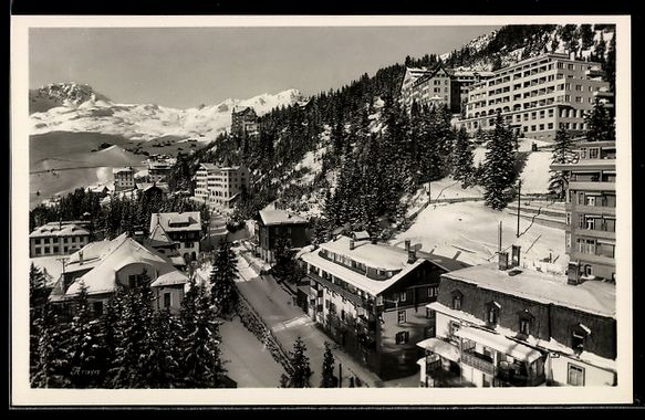 Cartoline postali: AK Arosa, Ortsansicht im Winter – Usato da Berlin venduto da bartko-reher