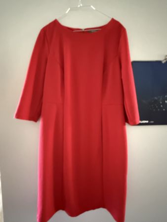 Elegantes rotes Kleid, Gr. 44 3/4 Ärmel, Business-Look 44