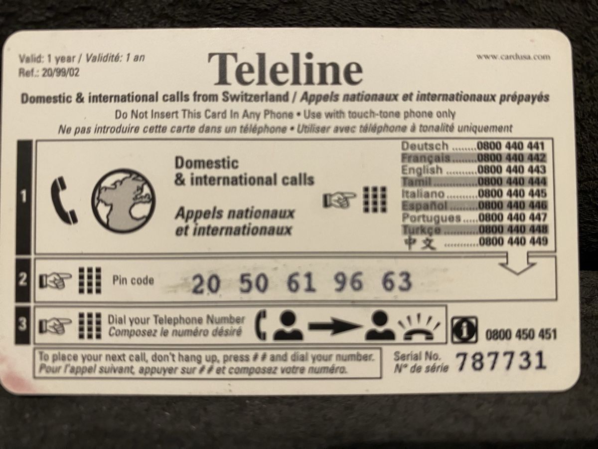 Telefon- & Taxkarten: Teleline – Gebraucht aus Lausanne von babacard10 1