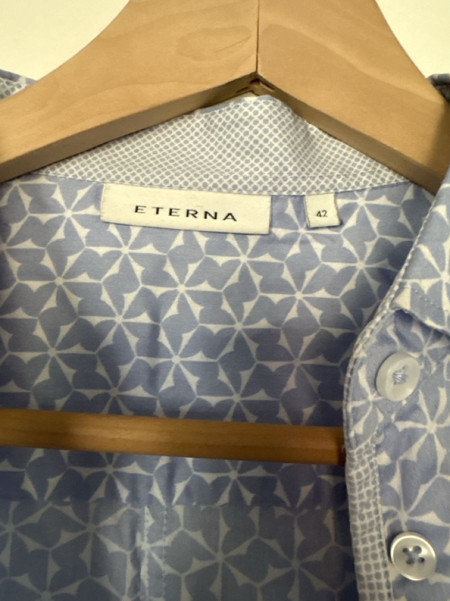 Eterna Camicette: Eterna Bluse, Gr. 42, hellblau gemustert, Top Zustand! – Usato da Sissach venduto da Loredana89 1