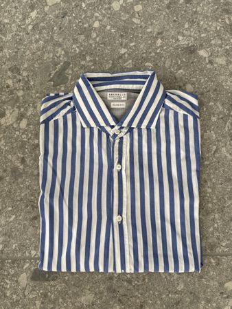 Hemd BRUNELLO CUCINELLI gestreift Grösse XL Slim Fit