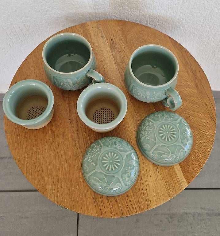 Tazze: Asiatische Teetassen mit Sieb und Deckel – Usato da Wettingen venduto da yyyy81 1
