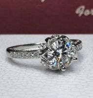 Bague argent avec diamant de moissanite de 1 ct certifié GRA