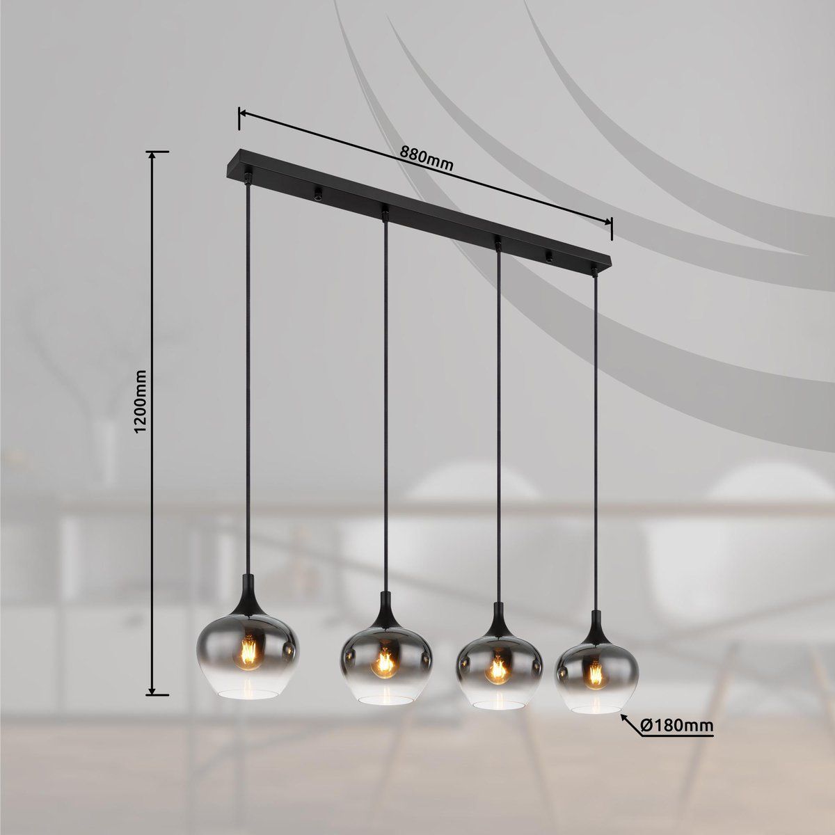 Lampadari & plafoniere: Pendelleuchte, Glas, 100 cm x 18 cm – Nuovo (secondo la descrizione) da Kreuzlingen venduto da Smart-Light 2