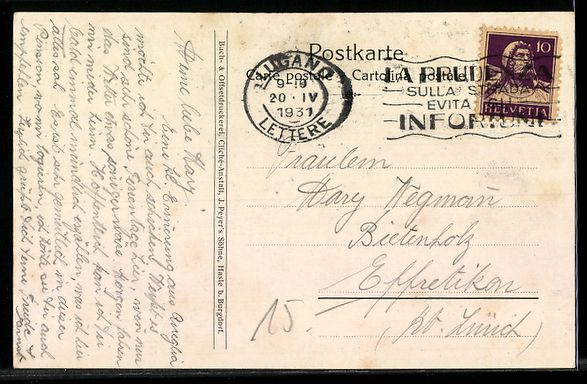 Cartoline postali: AK Cureglia, Paese con chiesa e montagne – Usato da Berlin venduto da bartko-reher 1