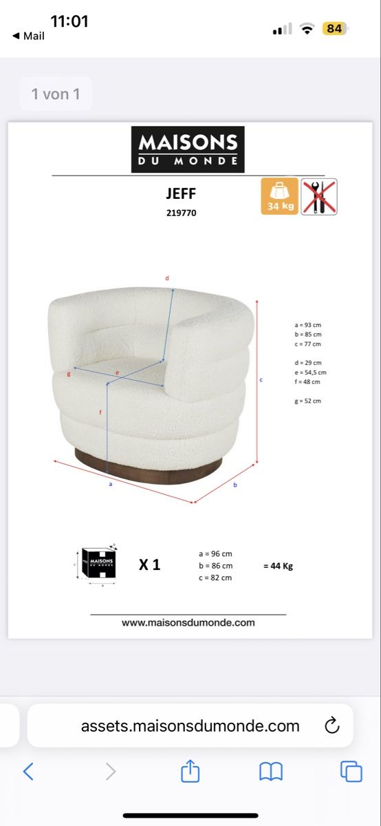 Maisons du monde Poltrone: Bouclésessel – Nuovo (secondo la descrizione) da Luzern venduto da Rxzime 3
