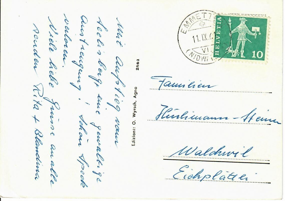 Cartoline postali: Fliegeraufnahme Emmetten – Usato da Hochdorf venduto da Ziegel-16 1