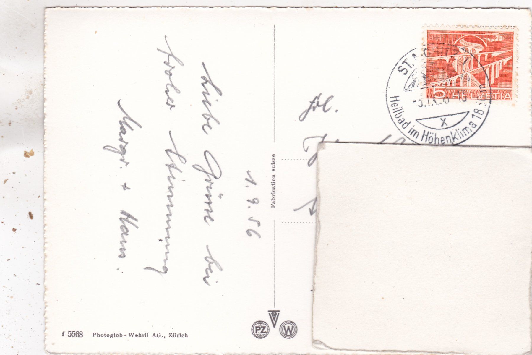 Ansichtskarten: St. Moritz mit Piz della Margna 1956 – Gebraucht aus Herisau von Lisegrat2008 1