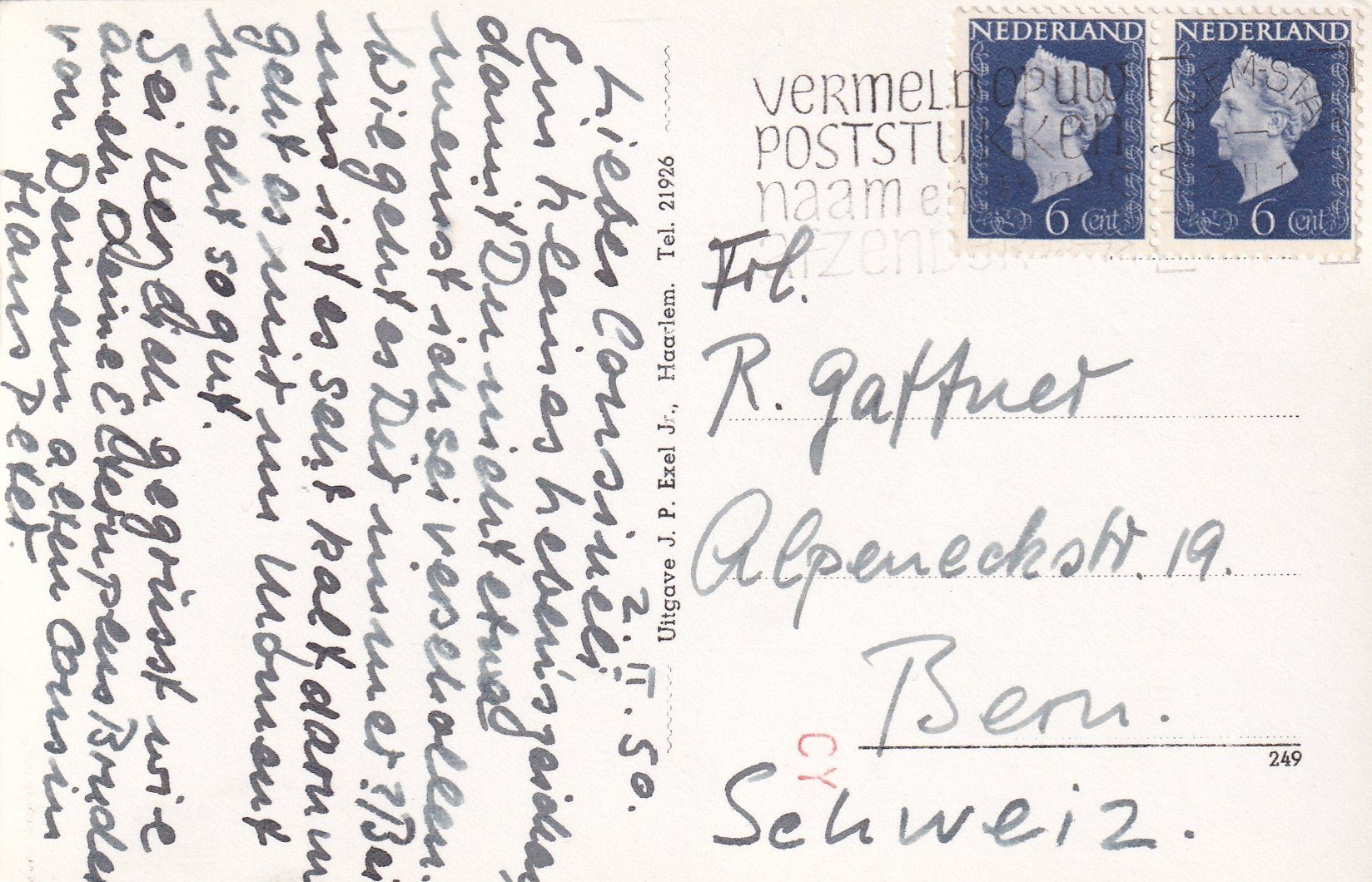 Cartoline postali: Haarlem - Kenaupark /mp – Usato da Hombrechtikon venduto da Rudolf07 1