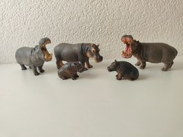 Schleich Nilpferd Familie Wild Life Safari Flusspferd Hippo
