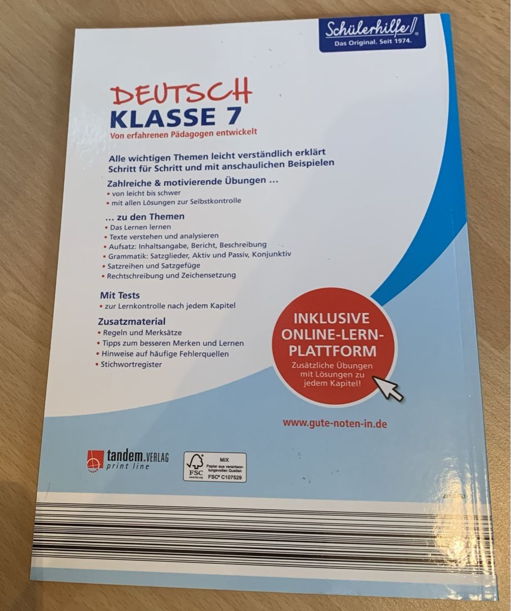 Libri: Deutsch Übungsheft 7. Klasse – Usato da Hünenberg See venduto da spartakus02 1