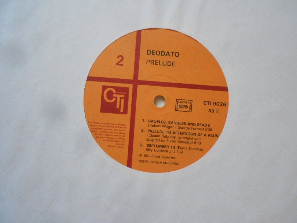 Dischi in vinile: DEODATO  -  PRELUDE – Usato da Bex venduto da Giorgiob 2