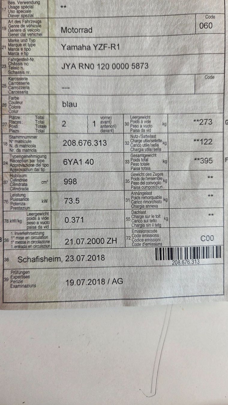 Yamaha Strasse: Yamaha YZF-R1 – Gebraucht aus Tägerschen von Moto-Welt 8