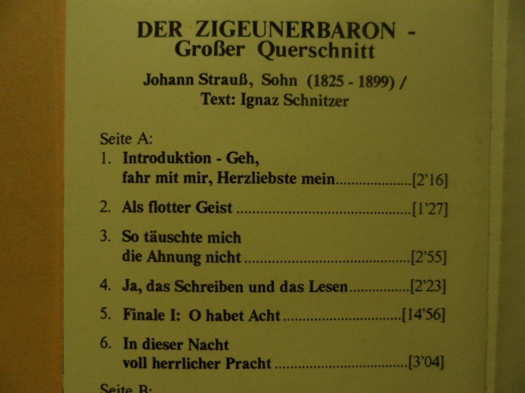 Musicassette: JOHANN STRAUSS  jun. DER ZIGEUNERBARON – Usato da Langnau i. E. venduto da gf2_29jt 2