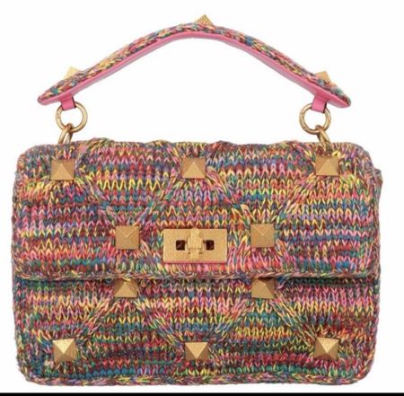 Valentino Roman Stud Tweed Bag Multicolor