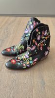 Echtleder Western-Stiefeletten mit Blumenstickerei – Gr. 39