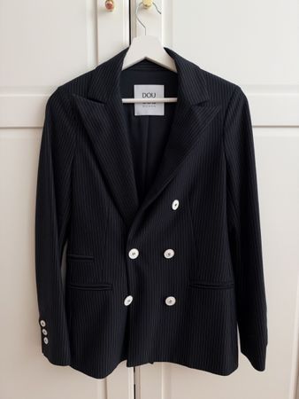 DUODUO Navy Anzug mit Nadelstreifen