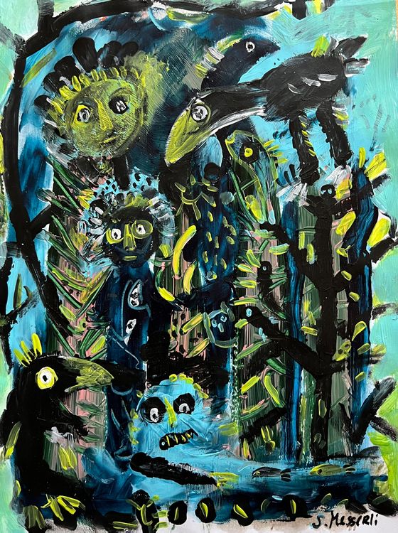 nachts-im-wald-outsider-art-brut-kaufen-auf-ricardo