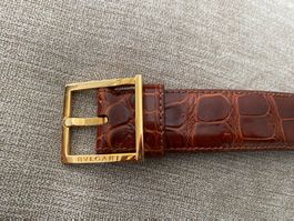 Bvlgari cintura uomo in coccodrillo