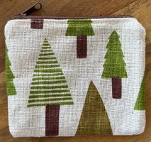 Kleines Etui / Portemonnaie für Münzen Tannenbaum