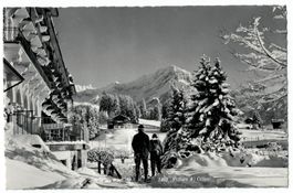 Villars sur Ollon, skieurs, vers 1950