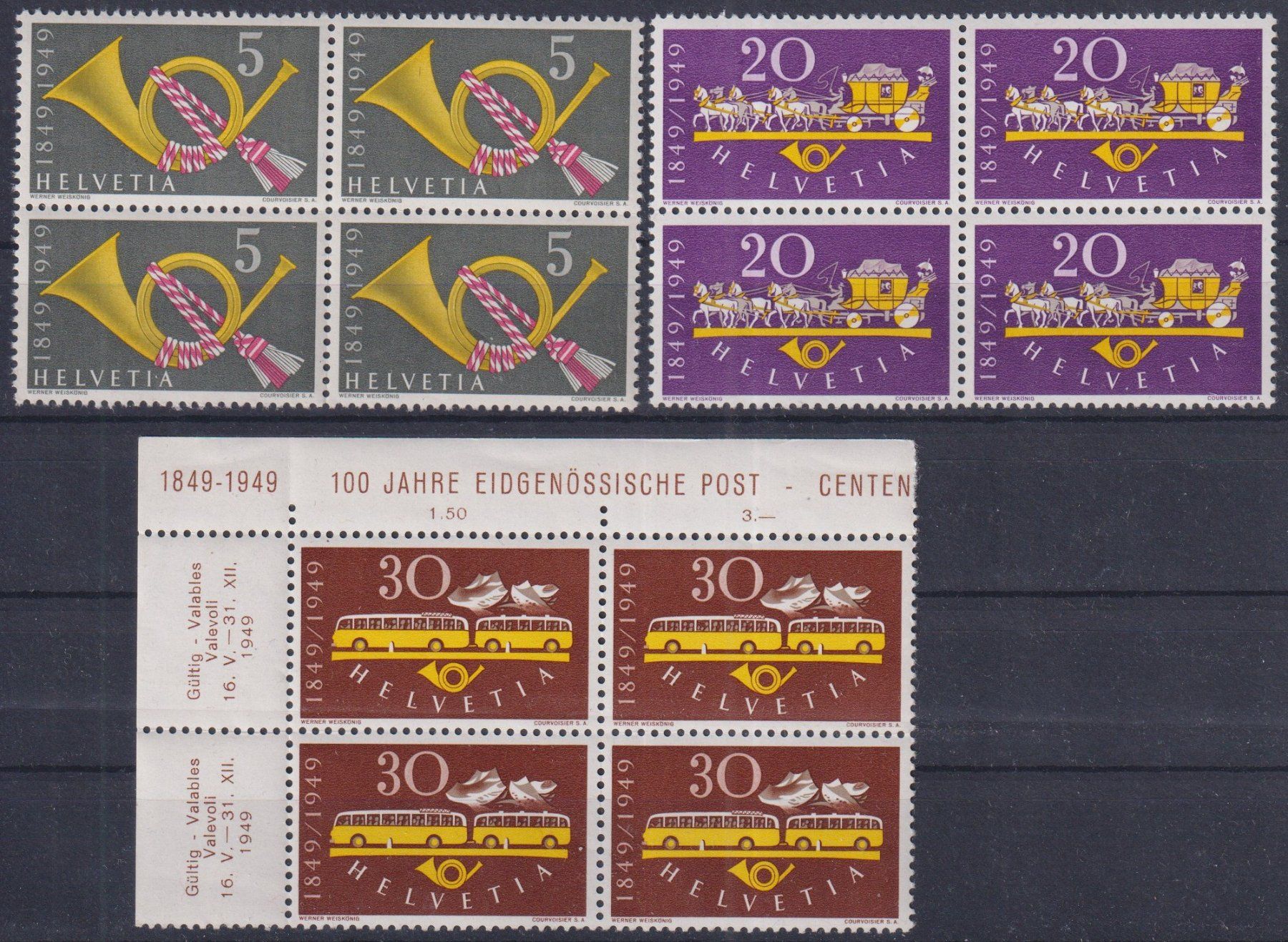 Alle Briefmarken: Q14) Satz 291-293, 4.Block, postfrisch – Gebraucht aus Claro von Chanty7