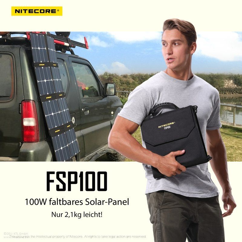 Panneaux solaires: NITECORE Solar Panel FSP100, Gratisversand! – Neuf avec emballage d'origine à Grüningen par Prolumin 1