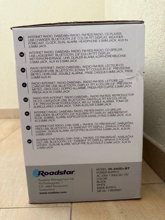 Micro Système Radio Internet Roadstar IR-540D+BT/WH – DAB+/FM, CD/MP3, Bluetooth, Wi-Fi, Blanc