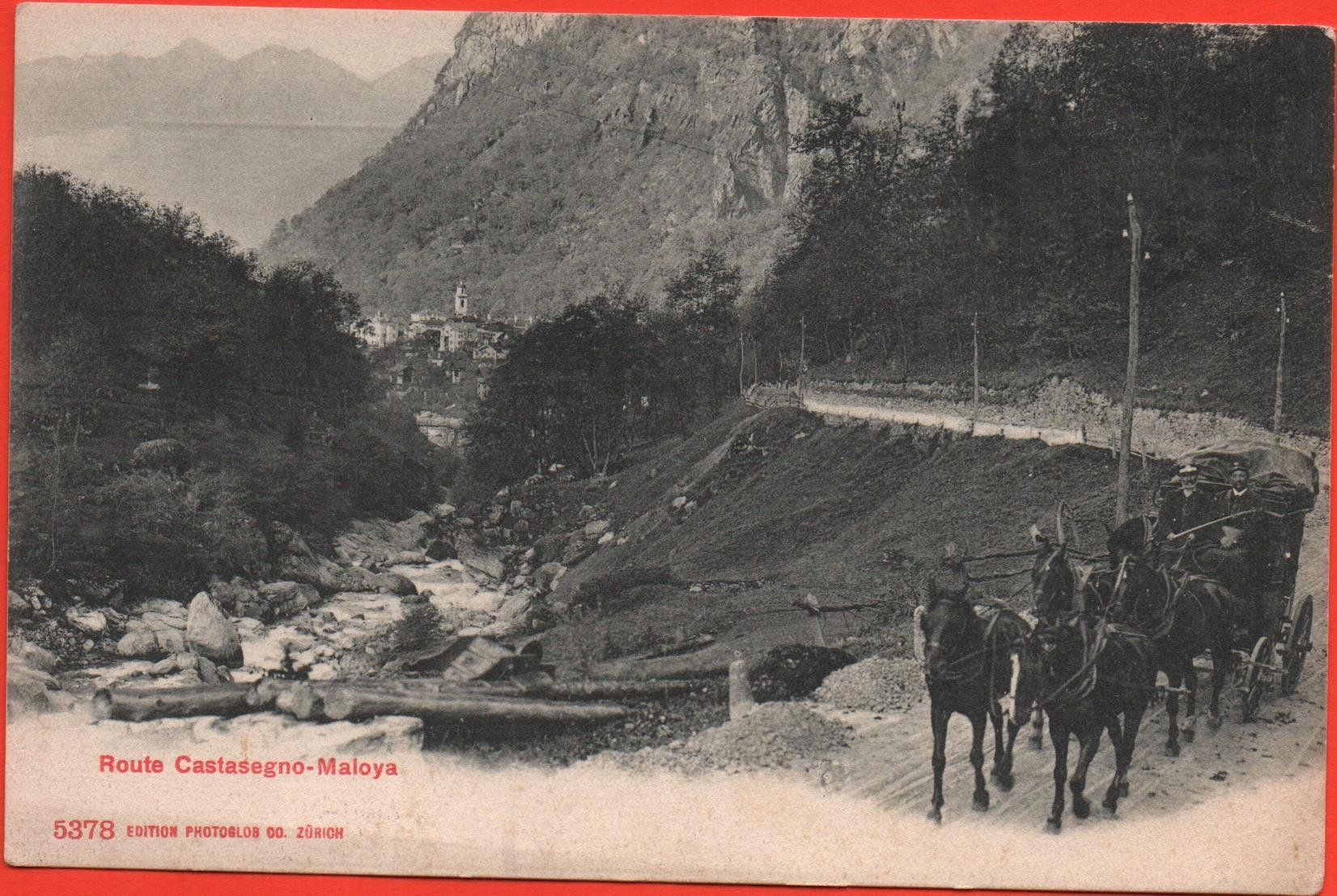 Cartoline postali: Route CASTASEGNA-MALOJA Postkutsche Bergell – Nuovo (secondo la descrizione) da Jona venduto da philajona