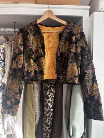Vintage samt blazer cropped boho y2k fashion must have
