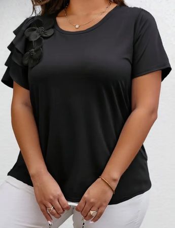 edles/stylisches Shirt mit Décor + Perlen, L/XL