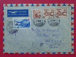 1948 Flugpost-Brief: RIESBACH (ZH nach CUBA, RARE DESTINATIN