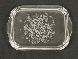 Glasplatte mit Blumenmuster
