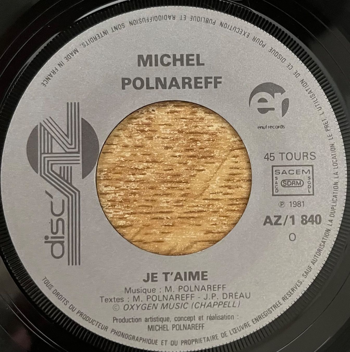 Vinyles: MICHEL POLNAREFF - JE T'AIME – D'occasion à Bussigny par vinyl-pas-cher 2