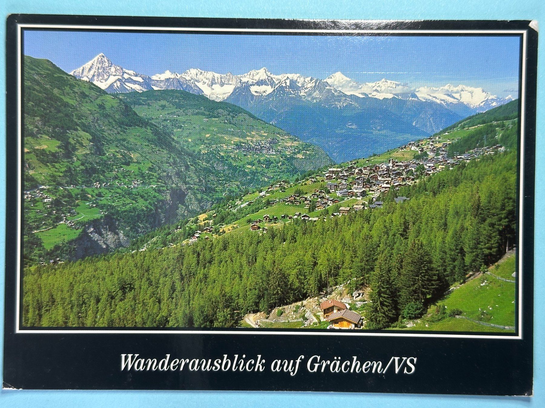 Ansichtskarten: Wanderausblick auf Grächen – Gebraucht aus Steg VS von _vinci_