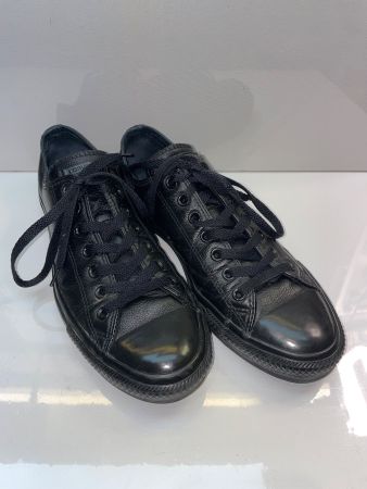 komplett schwarze Leder Converse  'ALL STAR' in Grösse 42.5