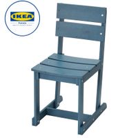 IKEA OMMJÄNGE Stuhl lasiert/blau  50594678