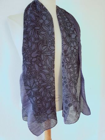 TUCH SCHAL LILA FLORA VIELLEICHT SEIDE TOP ZU MÜTZE JACKE