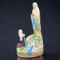Sculpture religieuse Bernadette Soubirou et la Vierge Marie