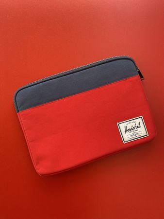Herschel Laptoptasche rot/blau guter Zustand