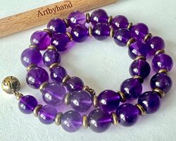 Rarität: Amethyst-Prachtkette im Verlauf Silber925 vergoldet