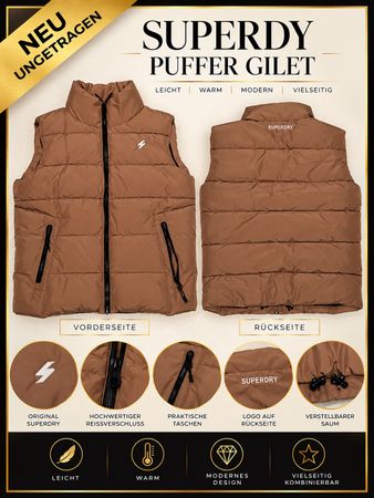 NEU Superdry Puffer Weste Jacke Gilet Gr. M