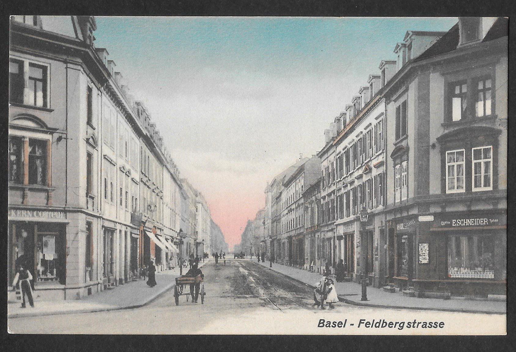 Cartes postales: Basel Feldbergstrasse coloriert – D'occasion à Olten par clotaldi