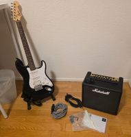 Squier by Fender Strat. HSS Hardtrail & Marshall Code 25 Amp