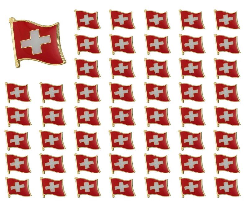 Bandiere: 50x Flagge der Schweiz Pins - drapeau Suisse – Nuovo e nell'imballaggio originale da Bussigny venduto da NATURALO 2