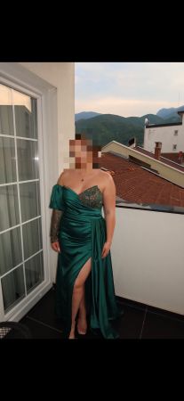 Elegantes, smaragdgrünes Abendkleid, Gr. 38/40, neuwertig