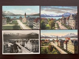 ZUG Alpenstrasse, Zugerhof, Schweizerhof, 4 Ansichtskarten