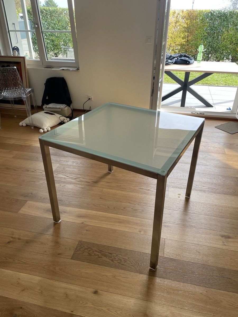 Tischset: Table en verre et chaises – Gebraucht aus Belmont-Lausanne von pie_dq8d 2