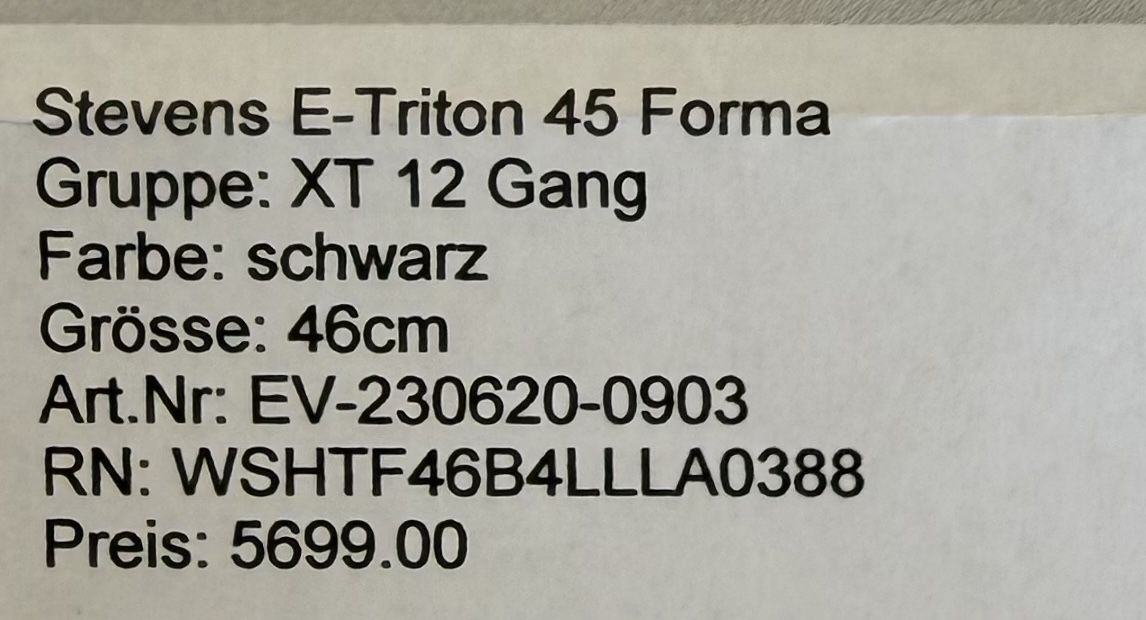 Stevens Biciclette: E-Bike Stevens E-Triton 45 Forma schwarz – Usato da Fehraltorf venduto da ara_zz6s 7