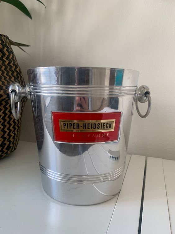 Seau à Champagne Vintage Piper-Heidsieck – Aluminium – Années 80 – Déco